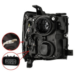 Buy Front headlights Chevrolet Silverado 3500hd 2015-2019 Pro Series Chrome / Chrome Grill Insert Alpharex AHL-CL215-P-SA-C ..