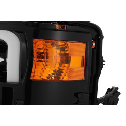 Buy Front headlights Chevrolet Silverado 2500HD 2015-2019 Pro Series Carbon-Black / Black Grill Insert Alpharex AHL-CL215-P-SA-LB.