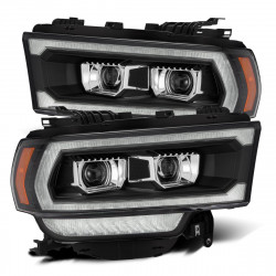 Купить Передние фары LED Dodge Ram 2500 2019-2022 LED LUXX серия черные AlphaRex AHL-DR219-PL-SA-B