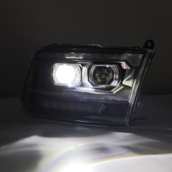 Buy Front headlights Dodge RAM 1500 Classic 2009-2023 Led G2 Style Luxx Series ALPHA-BLACK ALPHAREX AHL-DR09-G5-PL-SA-FLB