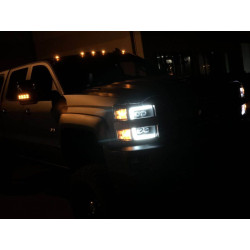 Buy Front headlights Chevrolet Silverado 3500hd 2015-2019 LED NOVA Black / Chrome Grill Insert Alpharex Ahl-Cl215-N-SA-B ..