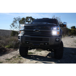 Buy Front headlights Chevrolet Silverado 3500hd 2015-2019 LED NOVA Black / Chrome Grill Insert Alpharex Ahl-Cl215-N-SA-B ..