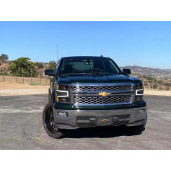 Buy Front headlights Chevrolet Silverado 1500 2014-2015 LED LUXX Series Color Alpha-Black Alpharex AHL-CL14-PL-SA-FLB
