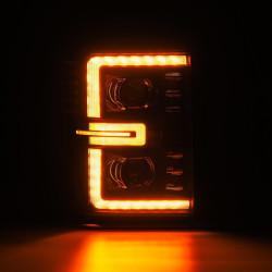 Купити Передні фари Ford Super Duty 2008-2010 LED LUXX серія чорні AlphaRex AHL-FD08-G2-PL-SA-B