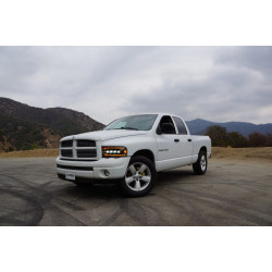 Купити Передні фари Dodge Ram 1500 Classic 2002-2005 LED NOVA серія хром AlphaRex AHL-DR02-N-C