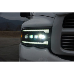 Купити Передні фари Dodge Ram 1500 Classic 2002-2005 LED NOVA серія колір Alpha-Black AlphaRex AHL-DR02-N-FLB