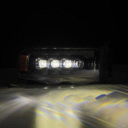 Купити Передні фари Dodge Ram 1500 Classic 2002-2005 LED NOVA серія колір Alpha-Black AlphaRex AHL-DR02-N-FLB