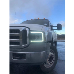 Купити Передні фари Ford F250 2005-2007 LED NOVA серія колір Alpha-Black AlphaRex AHL-FD05-N-FLB