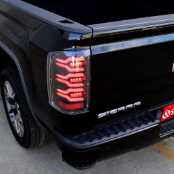 Купить Задние фары GMC Sierra 1500 2014-2018 LED LUXX серия черно-красные AlphaRex RTL-GS14-SA-RR-LBS