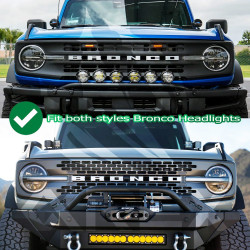 Купити Передні фари Ford Bronco 2021-2022  NOVA серія колір Alpha-Black AlphaRex AHL-FB21-N-FLB