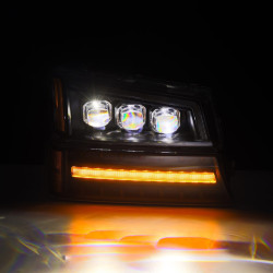 Купити Передні фари Chevrolet Silverado 2003-2006 LED NOVA серія чорні AlphaRex AHL-CL03-N-B