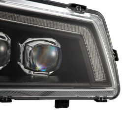 Купити Передні фари Chevrolet Silverado 2003-2006 LED NOVA серія чорні AlphaRex AHL-CL03-N-B