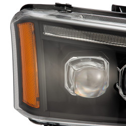 Купити Передні фари Chevrolet Silverado 2003-2006 LED NOVA серія чорні AlphaRex AHL-CL03-N-B