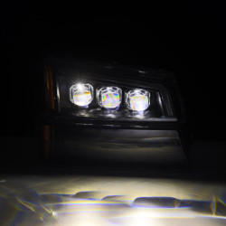 Купити Передні фари Chevrolet Silverado 2003-2006 LED NOVA серія чорні AlphaRex AHL-CL03-N-B