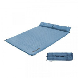 Купить Килимок самонадувний двомісний з подушкою Naturehike CNH22DZ013, 30мм, блакитний