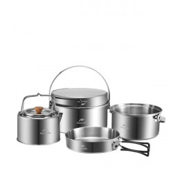 Купити Набір посуду (каструля, казанок, сковорідка,чайник) Naturehike NH22CJ005, нержавіюча сталь