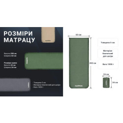 Buy Samonadvyna mattress 5 cm Naturehike NH20dz003, dark green