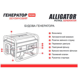 Купить Генератор Alligator бензиновый 2,2 кВт (ном 2,0кВт)