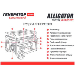 Купить Генератор Alligator бензиновый 5,5кВт (ном 5,0 кВт)