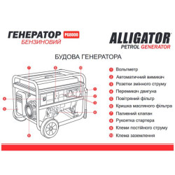 Купить Генератор Alligator бензиновый 6,5кВт (ном 6,0кВт)
