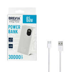 Buy Universal mobile battery Brevia 30000Mah 65W Li-Pol, LCD