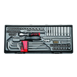 Купить 1/4" Набор инструмента 6-гр. 65 пр. (в ложементе) (FORCE T2641)