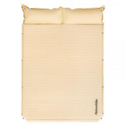 Купить Самонадувний килимок двомісний з подушкою Naturehike CNK2300DZ014, 60 мм, бежевий