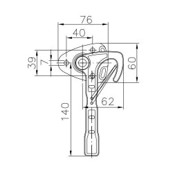 Купить Засов рычажный Winterhoff WV 10-R