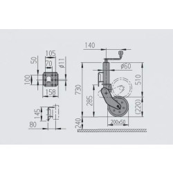 Buy Al-KO 500 kg support wheel. with holes for mounting