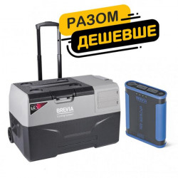 Купити Комплект автохолодильник Brevia 30л (компресор LG) + портативна зарядна станція Brevia ePower 48Ah