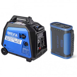 Купити Комплект генератор інверторний Brevia 2,0кВт (ном 1,8кВт) з електростартером + повербанк (Power Bank) Brevia ePower 96Ah