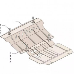 Купить Защита двигателя радиатора редуктора Kolchuga для Mitsubishi Pajero Sport 2015-