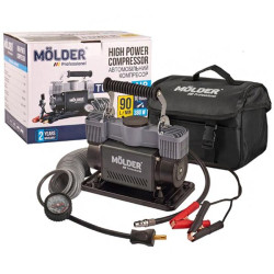 Купить Компрессор автомобильный Molder 12В, 10 Атм, 90 л/мин с зажимами АКБ MA25300