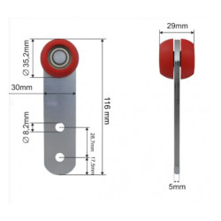 Купити Ролик бокової штори Ø35x30x116 Цинк Польща (1804300070)