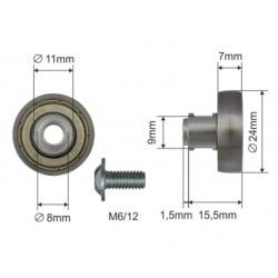 Купить Ролик зсувного даху Ø24x7x15,5 Цинк Польща (1804324286)