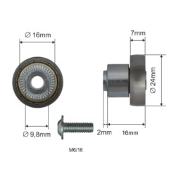 Купить Ролик зсувного даху Ø24x7x18 Цинк Польща (1804324306)
