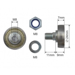 Купить Ролик зсувного даху Ø24x7x20 Kogel Цинк Edscha Польща (1804324274)