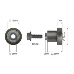 Купить Ролик зсувного даху Ø24x7x20,5 Цинк Польща (1804324285)