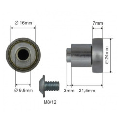 Buy Roller of the landslide roof Ø24x7x21,5 Alta Zinc (1804324305)
