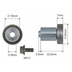 Купить Ролик зсувного даху Ø24x7x22,5 Цинк Edscha Польща (1804324276)