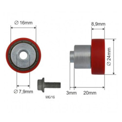 Купить Ролик зсувного даху Ø24x8,9x20 Цинк Польща (1805326044)
