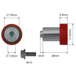 Купить Ролик зсувного даху Ø24x8,9x28 Цинк Sesam Польща (1804324290)