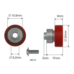 Купити Ролик зсувного даху Ø24x9x17 Цинк Versus Original Польща (1804326044)