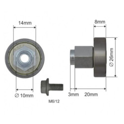 Купити Ролик зсувного даху Ø26x8x20 Цинк Edscha Польща (1804326271)