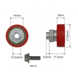 Купити Ролик зсувного даху Ø26x9x17,5 Цинк Versus Original Польща (1804326040)