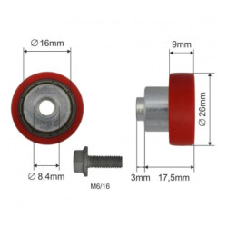 Купити Ролик зсувного даху Ø26x9x17,5 Kogel Цинк Польща (1805326040)