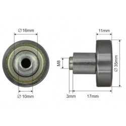 Купити Ролик зсувного даху Ø35*11*26  Alta Цинк Польща (1804324315)