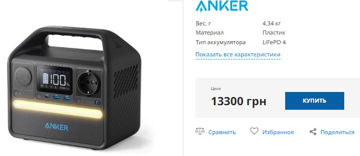Купить зарядную станцию Anker 521 200 Вт