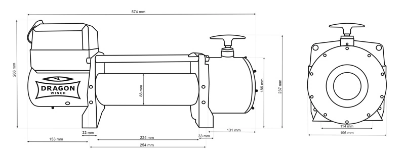 купить лебедку электрическую на эвакуатор Dragon Winch DWT 16000 HD