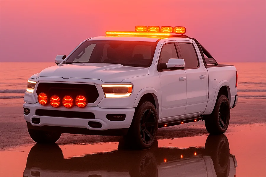 Качественные фары ближнего света Качественные фары ближнего света на внедорожнике.